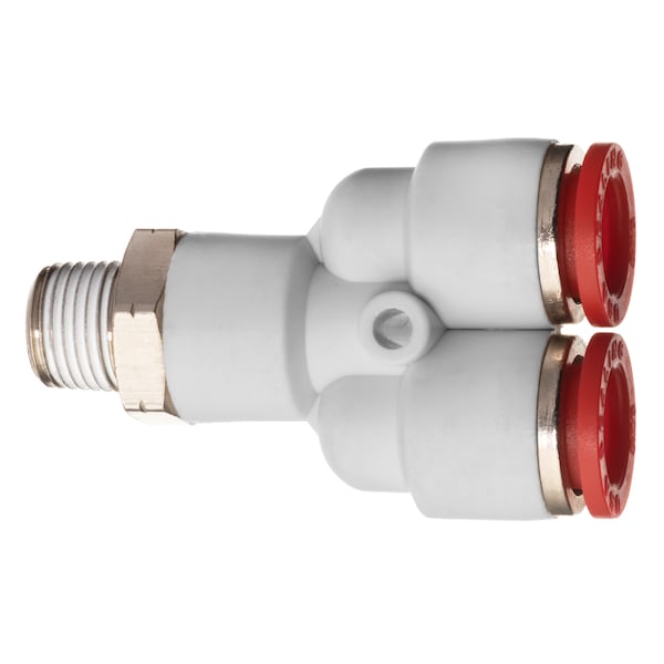 Usa Industrials Push to Connect Fitting- PBT-Male Wye-3/8" Tube OD x 1/2" MNPT ZUSA-PTC-PBT-2012 - main